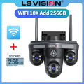 LS VISION 15MP Three Screens WiFi IP Camera Wireless Outdoor Three Lens PTZ Waterproof Human Auto Tracking Surveillance Cameras