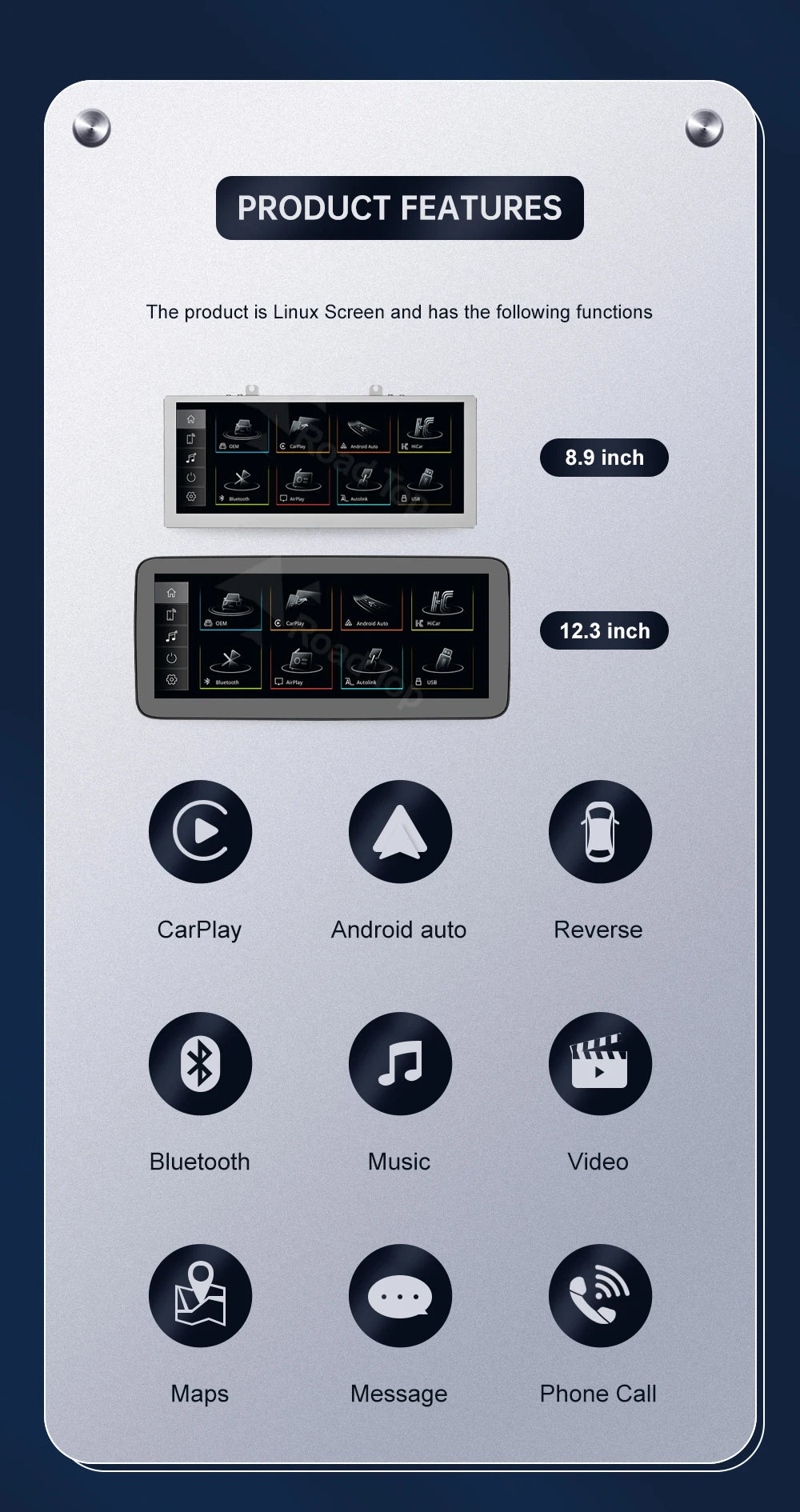 8.9 Inch 12.3"" Multimedia Display Touch Screen For Audi A4 S4 2009-2015 Airplay Miracast Function Wireless Carplay Android Auto