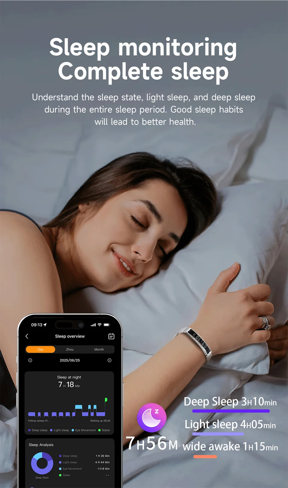 2026 New Fashion Women Smart Bracelet Sport Mode Fitness Tracker Heart Rate Health Monitoring IP68 Waterproof Smart Watch Men
