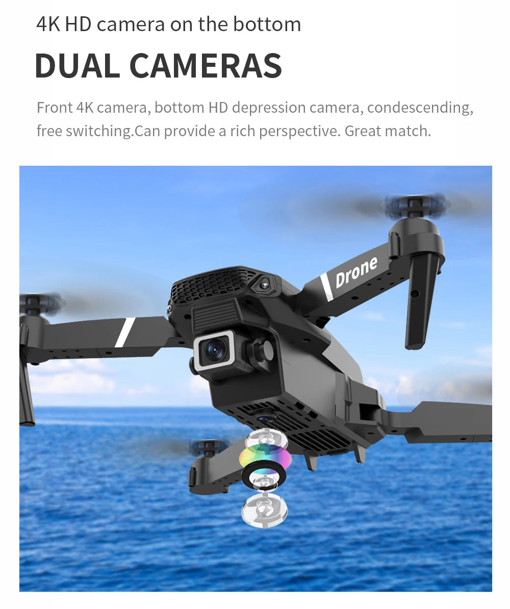 Hot Selling E88 Professional Mini RC Drone 4K Camera FPV Wifi Remote Control Toys for Beginners Quadcopter with HD Camera