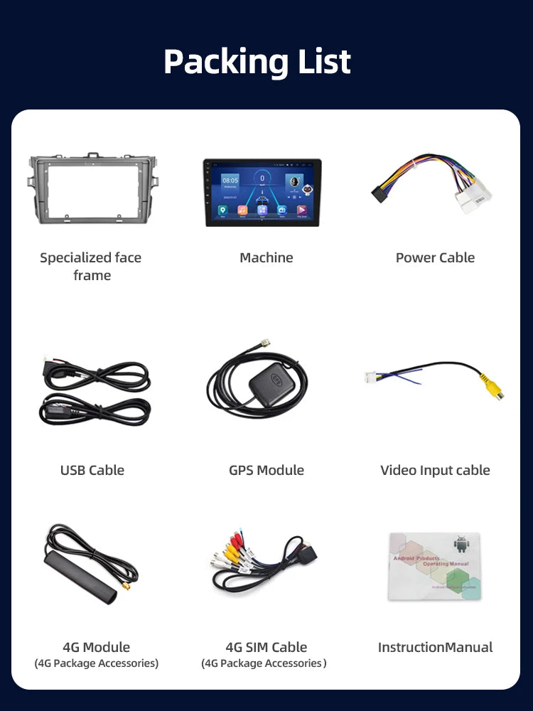 JUNDOF 9" Android Car Stereo Radio for Toyota Corolla 2006 2007 2008 2009 2010 2011 2012 2013 Multimedia Player 2 Din Head Unit