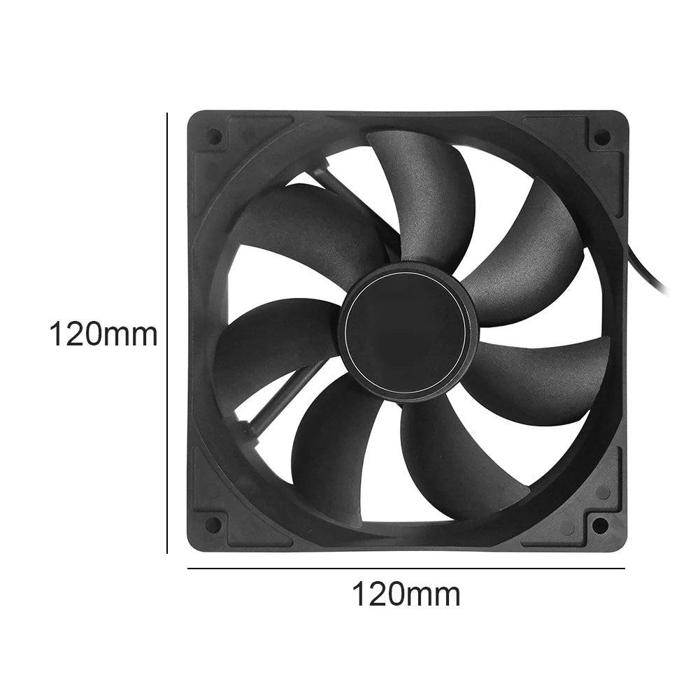 120mm 4 Pin PC Computer Case Cooling CPU Cooler Fan DC 12V Quiet Silent Radiator Heatsink