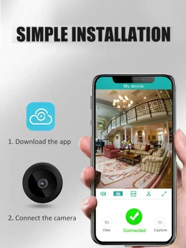 A9 Wifi Mini Camera 1080P Security Monitoring Wireless Remote Night Vision Video Surveillance Smart Home Mini DV Cam HD Camera
