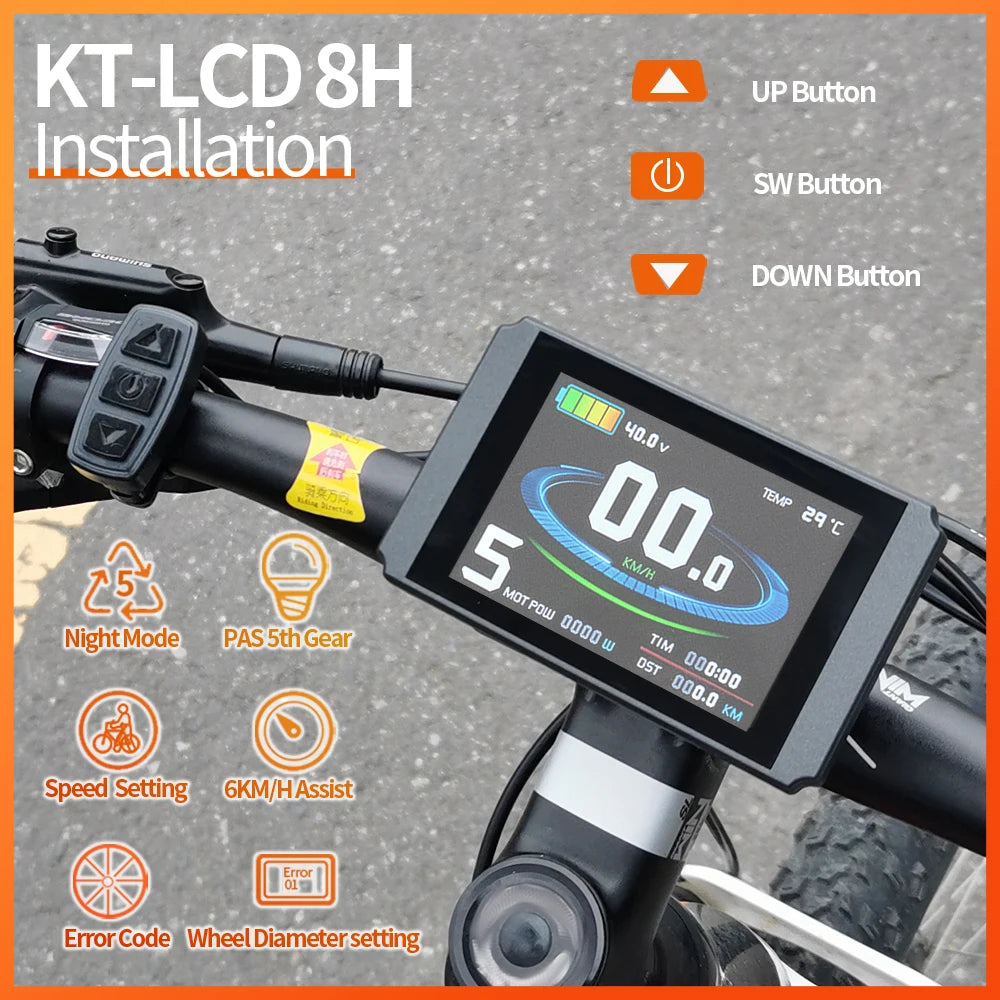 KT Ebike 30A 35A 50A 1000W 1500W 3000W Controller and Display 36V/48V LCD5 LCD7C LCD8H Electric Bicycle Bike Display Controller