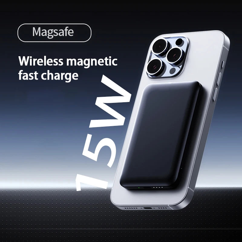Thin Wireless Power Bank Magnetic PD20W 5000mAh Portable Fast Charging External Battery for Magsafe For iPhone 16 15 14 13