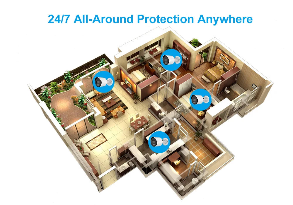 Anpviz 8MP 4K PoE IP Camera Outdoor Security Camera Color Night Vision Smart Motion Detection One-way Audio CCTV Camera H.265+