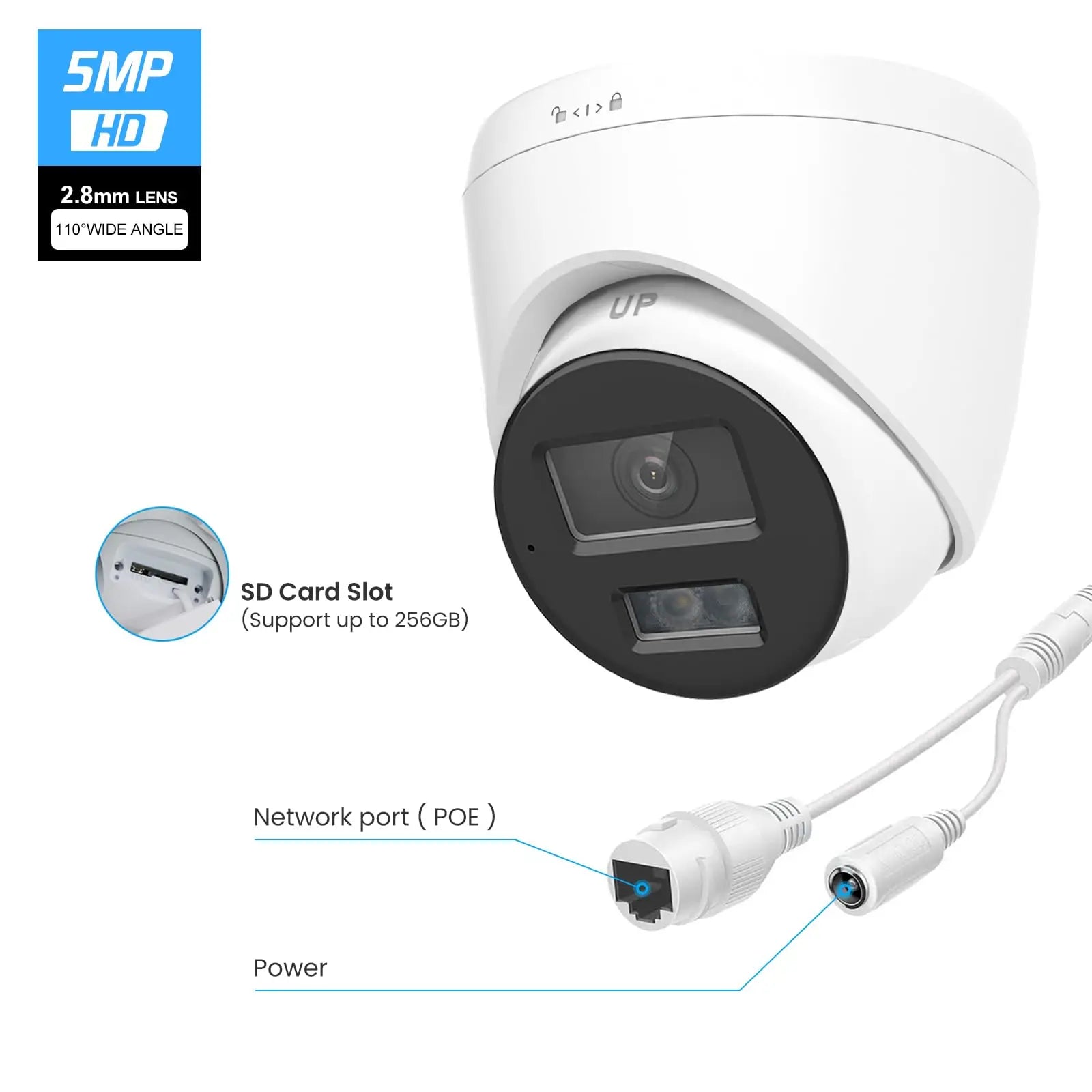 Anpviz 8MP Smart Dual-Light POE IP Camera Outdoor 24/7 ColorVU  CCTV Video Surveillance IP67 SD Card H.265 Motion Detection 2.0