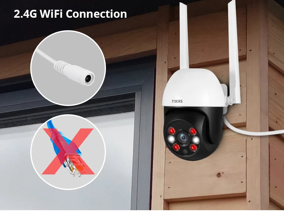 Fuers 8MP 4K IP Camera Outdoor Home Security Auto Tracking AI Human Detection WIFI CCTV Surveillance Camera Work With Tuya Smart