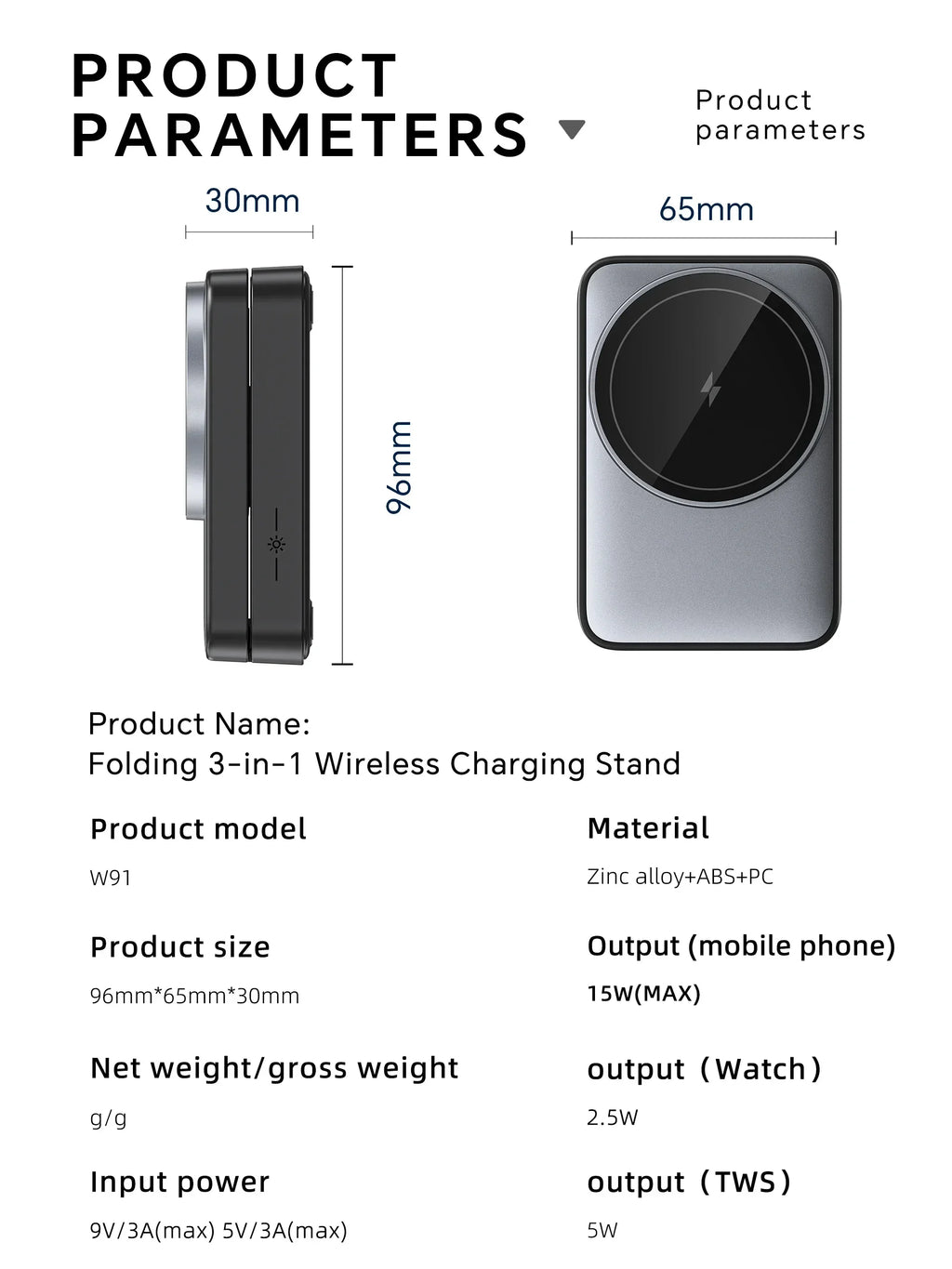 3 In 1 Magnetic Wireless Charger Stand For Magsafe iPhone 13 14 15 16 apple Watch 2-8 Airpods Pro Foldable Fast Charging Station