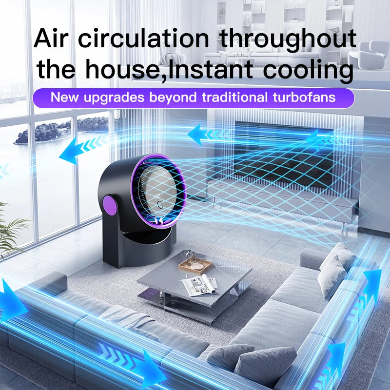 TINSOL New Desktop Electric Fan Air Circulator, Wireless Portable Home Silent Ventilator Suitable for Desktop Wall and Ceiling