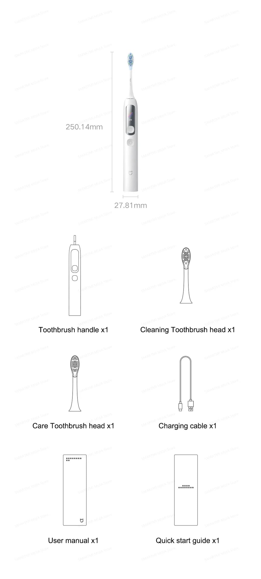 MIJIA Smart Servo-Oscillation Electric Toothbrush Pro,IPX8 Waterproof & Travel Lock,180-day long battery life,App Control