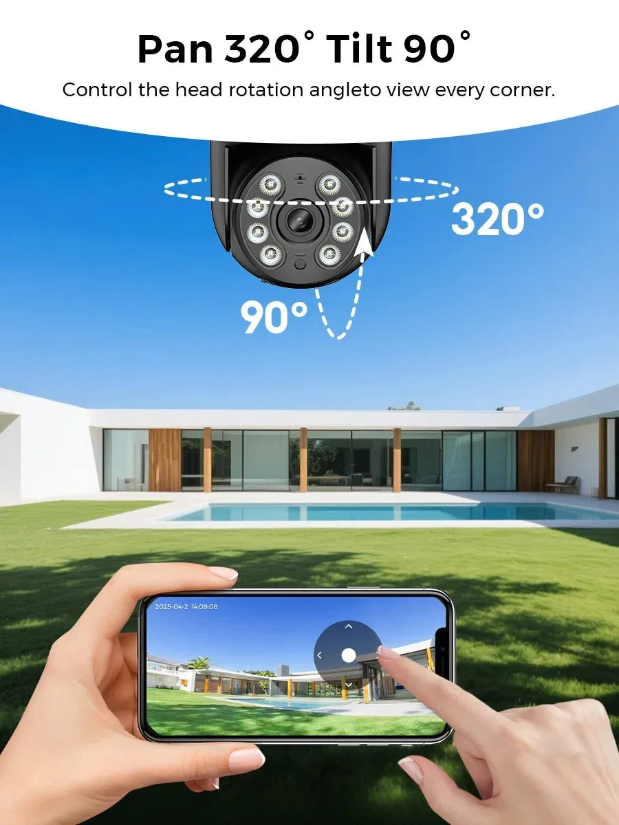 4K 8MP WiFi Surveillance Camera Dual Lens 10X Zoom PTZ IP Camera Auto Tracking Audio Video ONVIF Security CCTV Camera YOOSEE