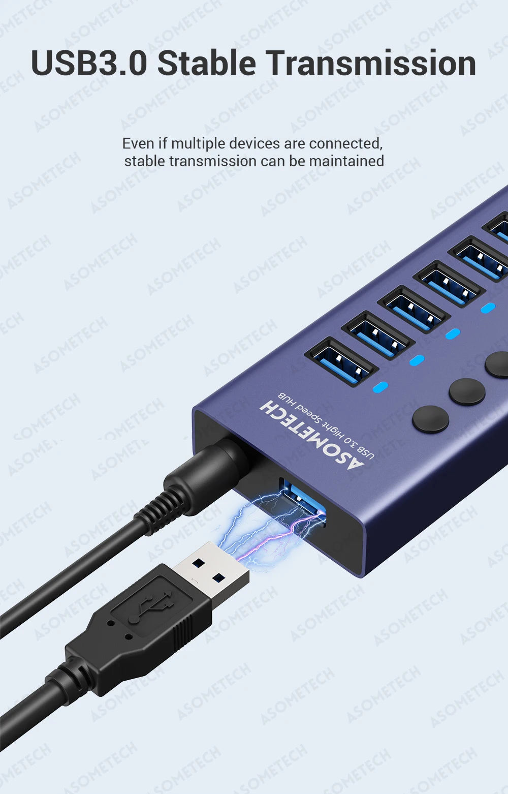 4/7/10 Ports Hub Usb 3 0 Multi USB Splitter with Switch Power Adapter Multi usb Extender for Laptop Accessories MacBook Splitter