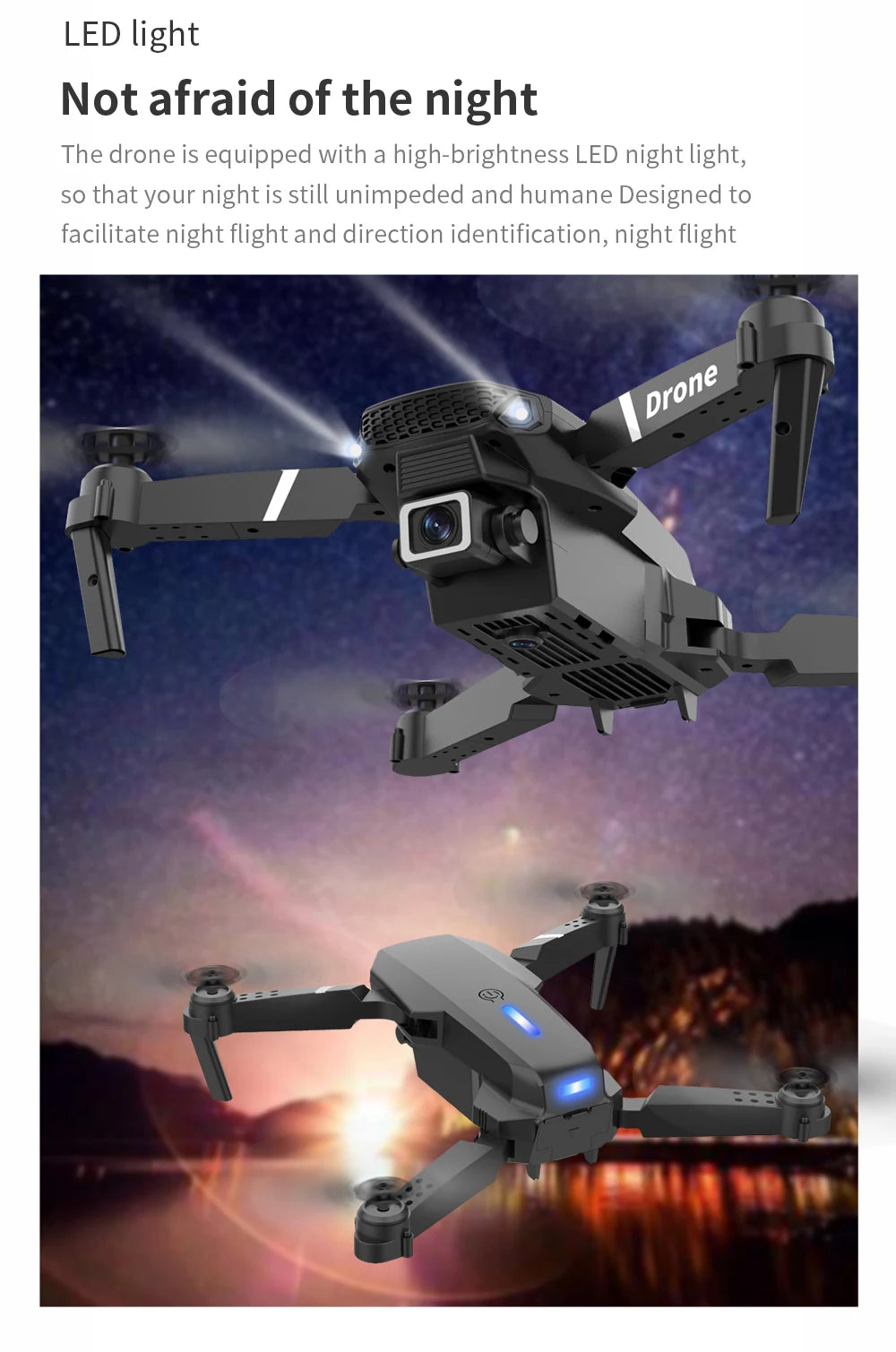 Hot Selling E88 Professional Mini RC Drone 4K Camera FPV Wifi Remote Control Toys for Beginners Quadcopter with HD Camera