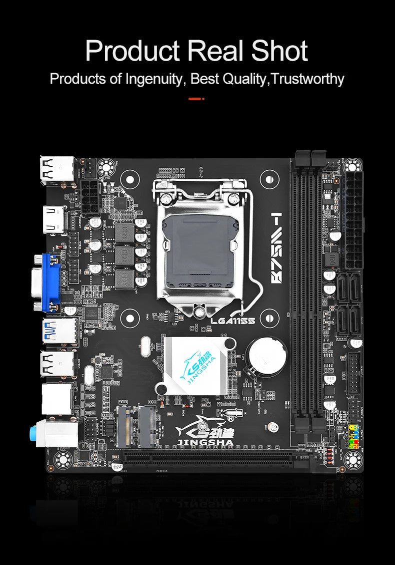 B75 M-I mini ITX Desktop Motherboard LGA 1155 Set with Core I5 3570 CPU 8GB (2*4GB)1600MHz DDR3 PC Memory and Cooler Kit Set b75