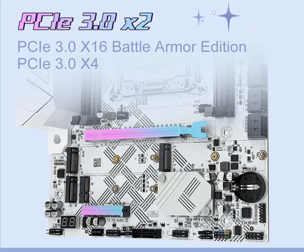 MACHINIST X99 U9 Motherboard Support TPM2.0 LGA 2011-3 Xeon E5 cpu DDR4 RAM C612 chip with 3*NVME M.2 slot SATA3.0 White armor