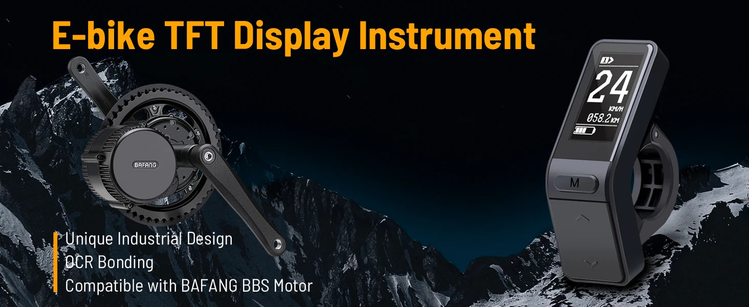 BAFANG Ebike LCD Display SW102 for Mid Drive Motor 5PIN Female UART Protocol Mid Motor Conversion Parts E-bike Accessories