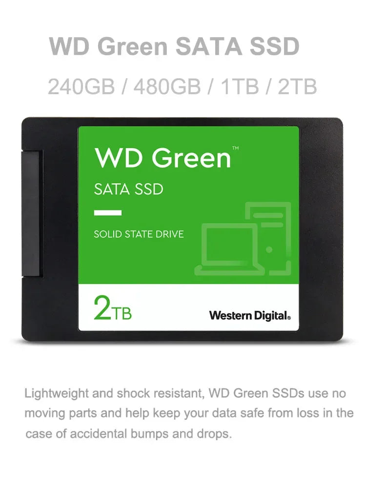 WD GREEN 2.5" SATA III SLC internal Solid State Disk 1TB 2TB Read Speed 545MB Hard Drive for Laptop Desktop SSD Original