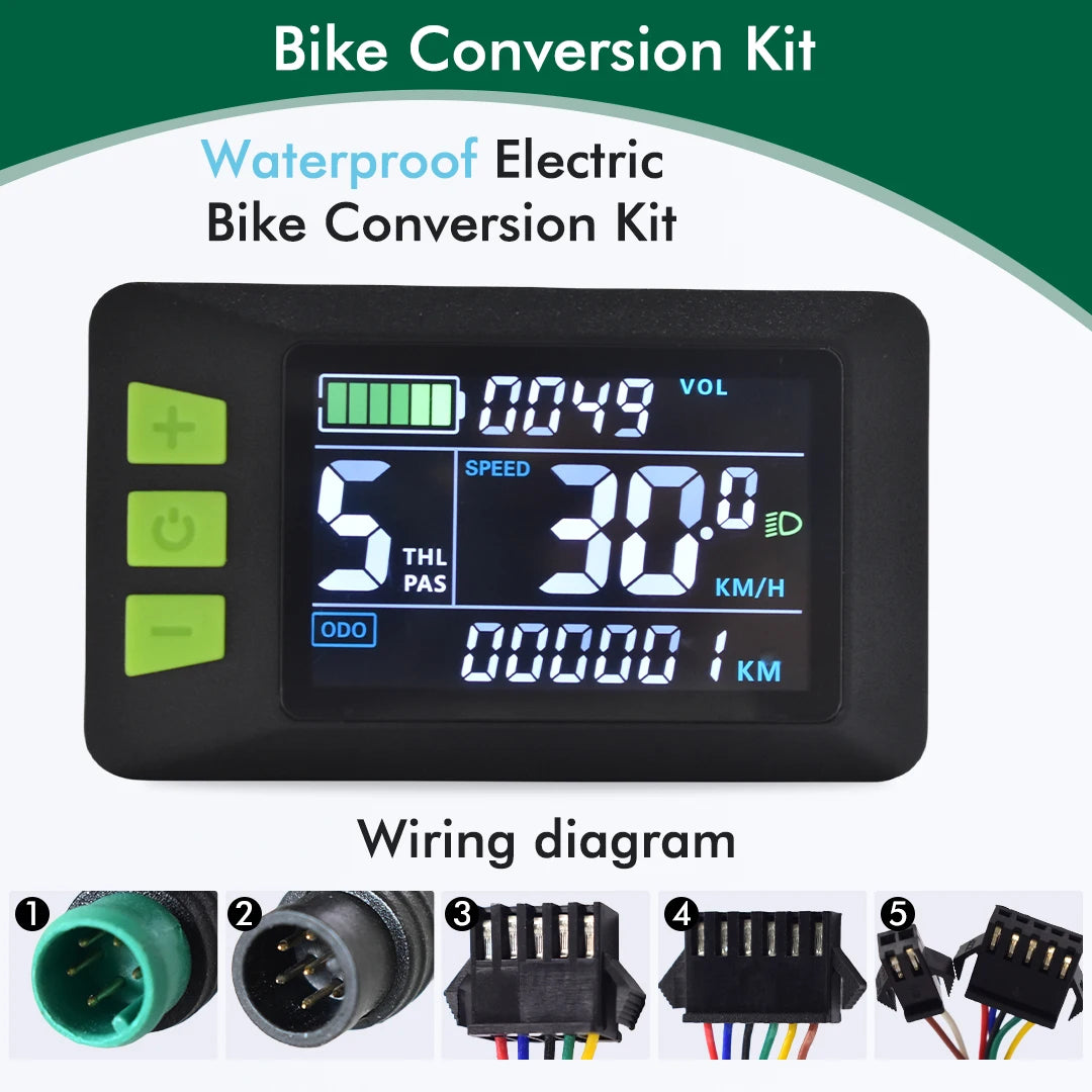 UART2 P3C Waterproof Electric Bike LCD Display Meter E Scooter LCD Panel With USB UART For Mountain Electric Bike Parts (5PIN)
