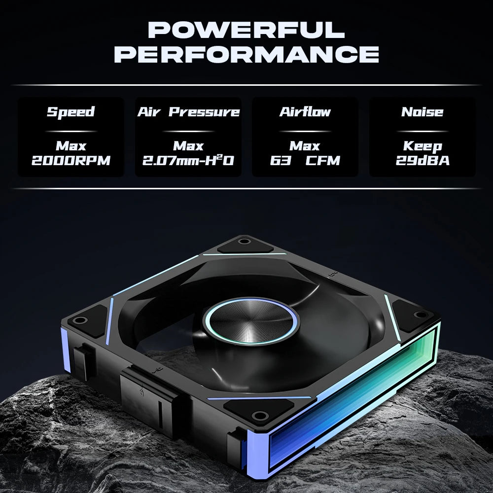 Jungle Leopard Interstellar SE Building Block Fan Triple 12cm White Case 12025 Fan ARGB Desktop Computer Splicing PWM