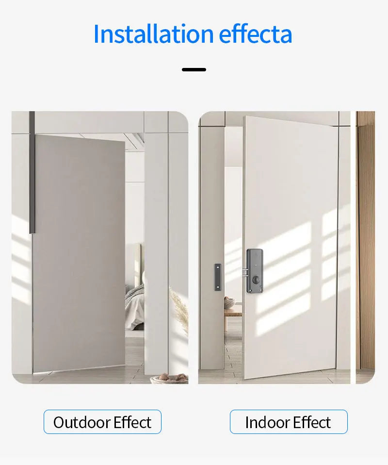 Tuya APP Remotely Control IC Card Lock Invisible Automatic Motor Bolt Lock For Home Wooden Door No Drilling Hole Installation