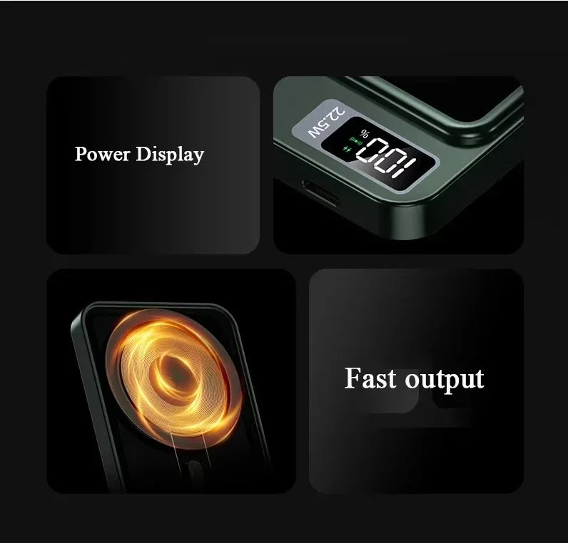 VIVO 50000mAh Magnetic Wireless Power Bank Fast Charger For Magsafe Portable Auxiliary Battery Pack For iPhone Huawei Samsung