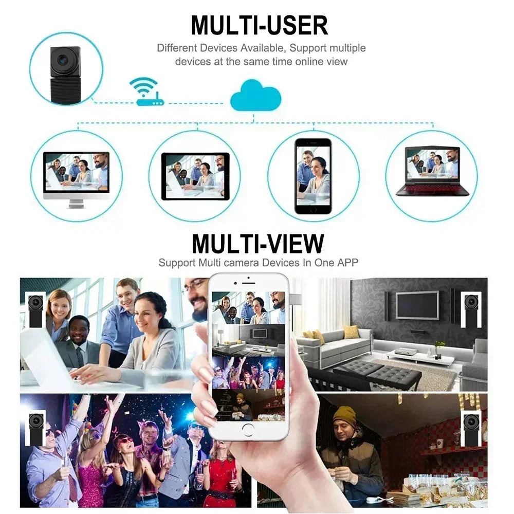 HD 1080P WiFi Mini Camera Motion Detection Remote View P2P Wireless Cam Video Recorder Home Security Mini Camcorder Loop Record
