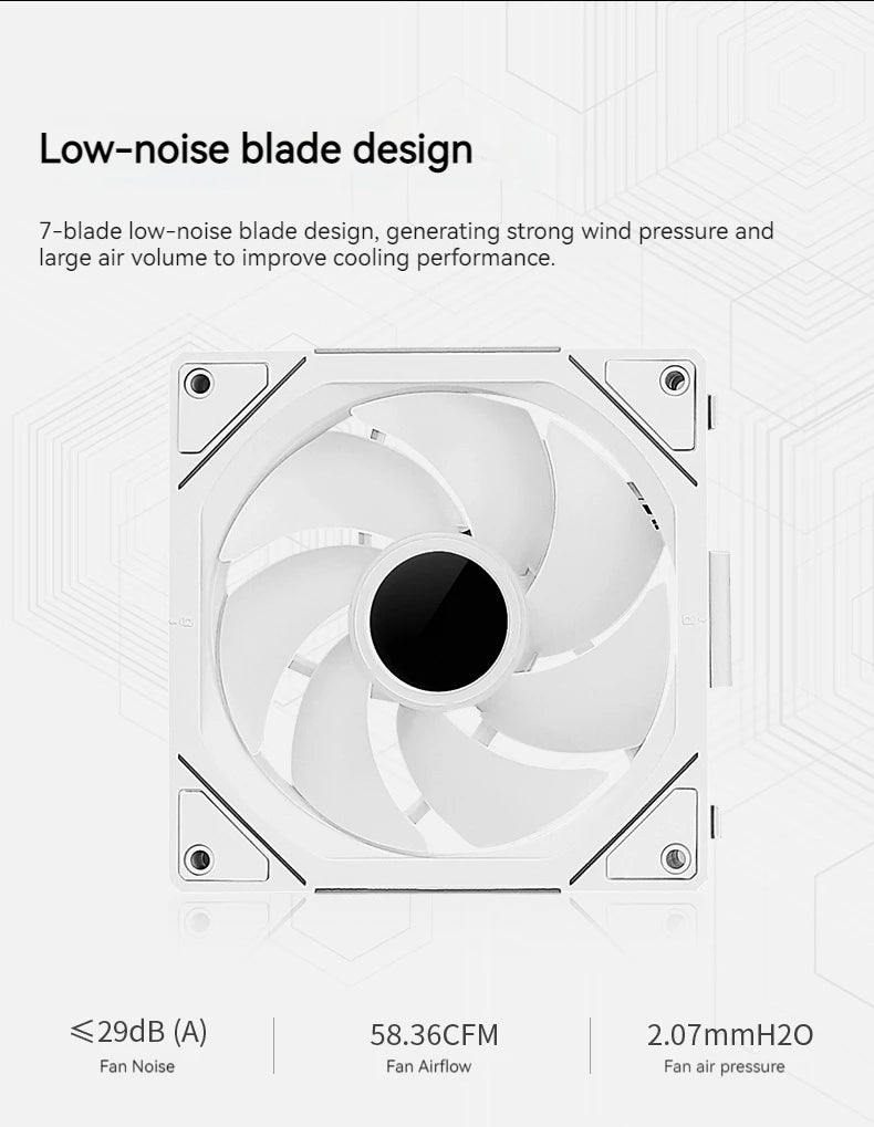 TEUCER JM-1 PC Cooling Fan ARGB Mirror Cycle Light Effect 800-2000RPM PWM Water Cooling 360mm Cooler Fan