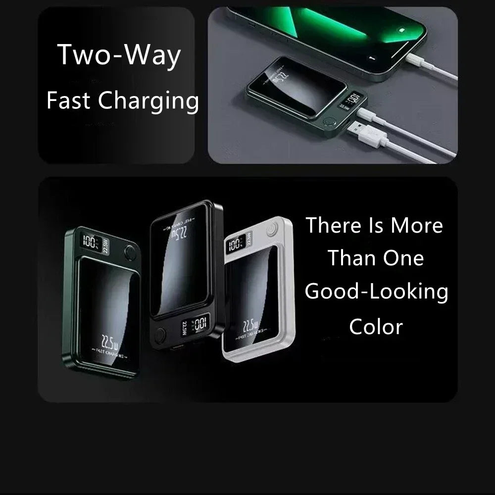 VIVO 50000mAh Magnetic Wireless Power Bank Fast Charger For Magsafe Portable Auxiliary Battery Pack For iPhone Huawei Samsung
