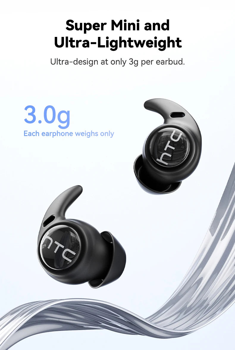 Wireless Bluetooth Headphones HTC NE76 Earbuds AI Smart Translation Earphones 30-Hour Battery Life For music office work sleep