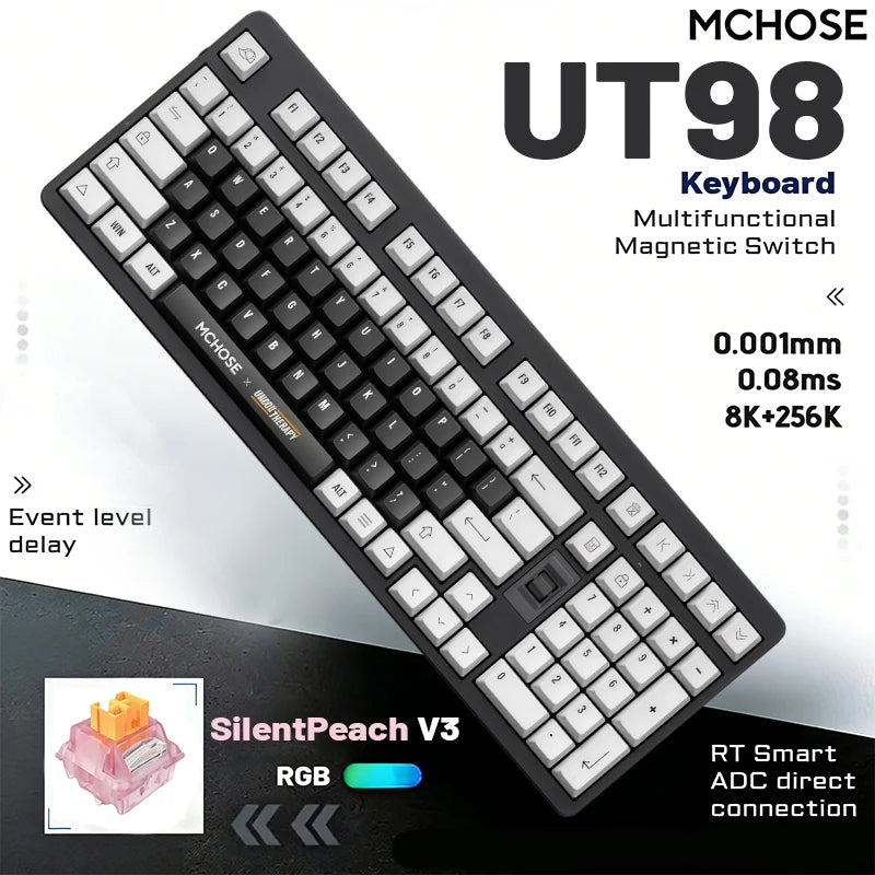 MCHOSE x Unbox Therapy - UT98 Gaming Mechanical Keyboard Wireless Quiet Offices KeyboardRGB Backlit Customized Silent Keyboard