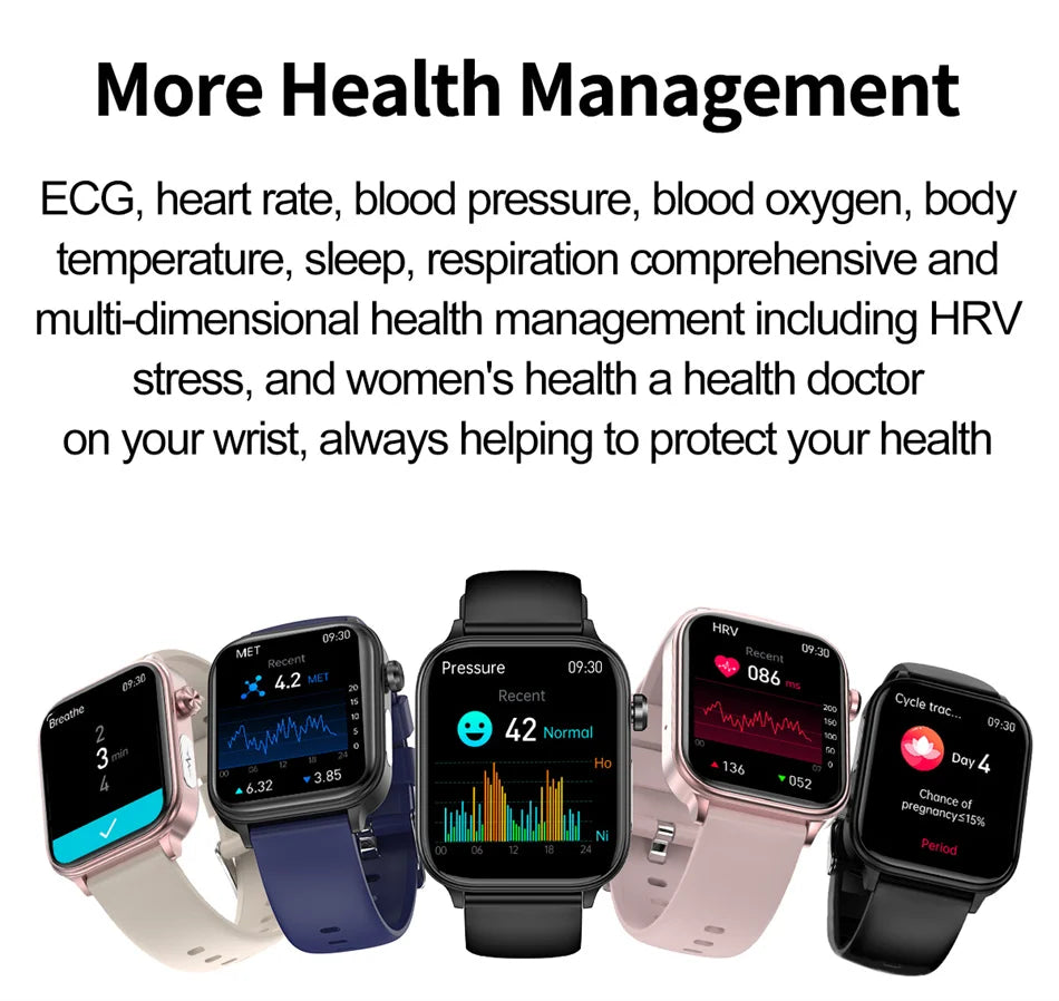 2025 New 24-Hour Health Monitoring Smart Watch Men Uric Acid Blood Lipids Heart Rate Bluetooth Call Smartwatch Women
