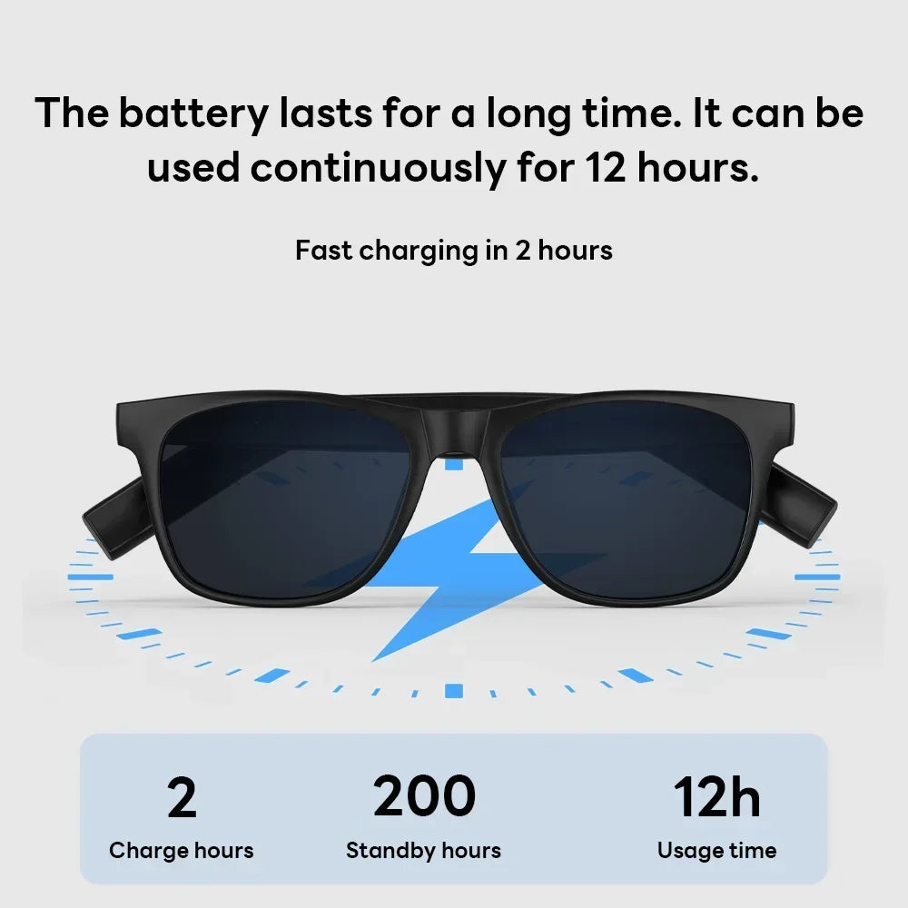 Lenovo AI Smart Glasses Remote Control 8K HD Camera Touch Photo Recording Translator Voice Assistant Music Bluetooth Sunglasses