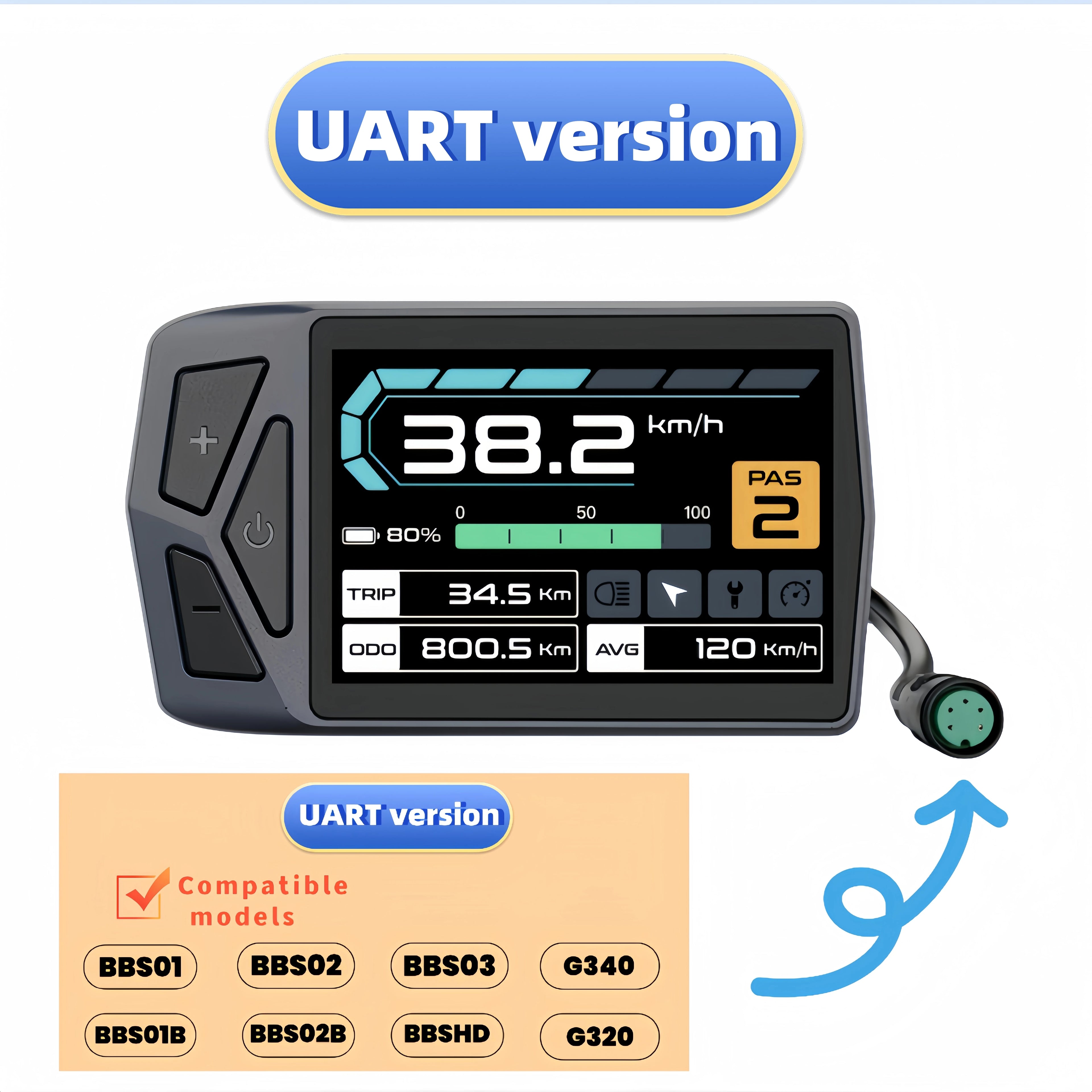 BaFang Electric Assisted Bicycle Color Bluetoth Display EB02 CAN Protocol Mid Motor M510 M600 M820 M800 M200 M300 M620 M500 M410