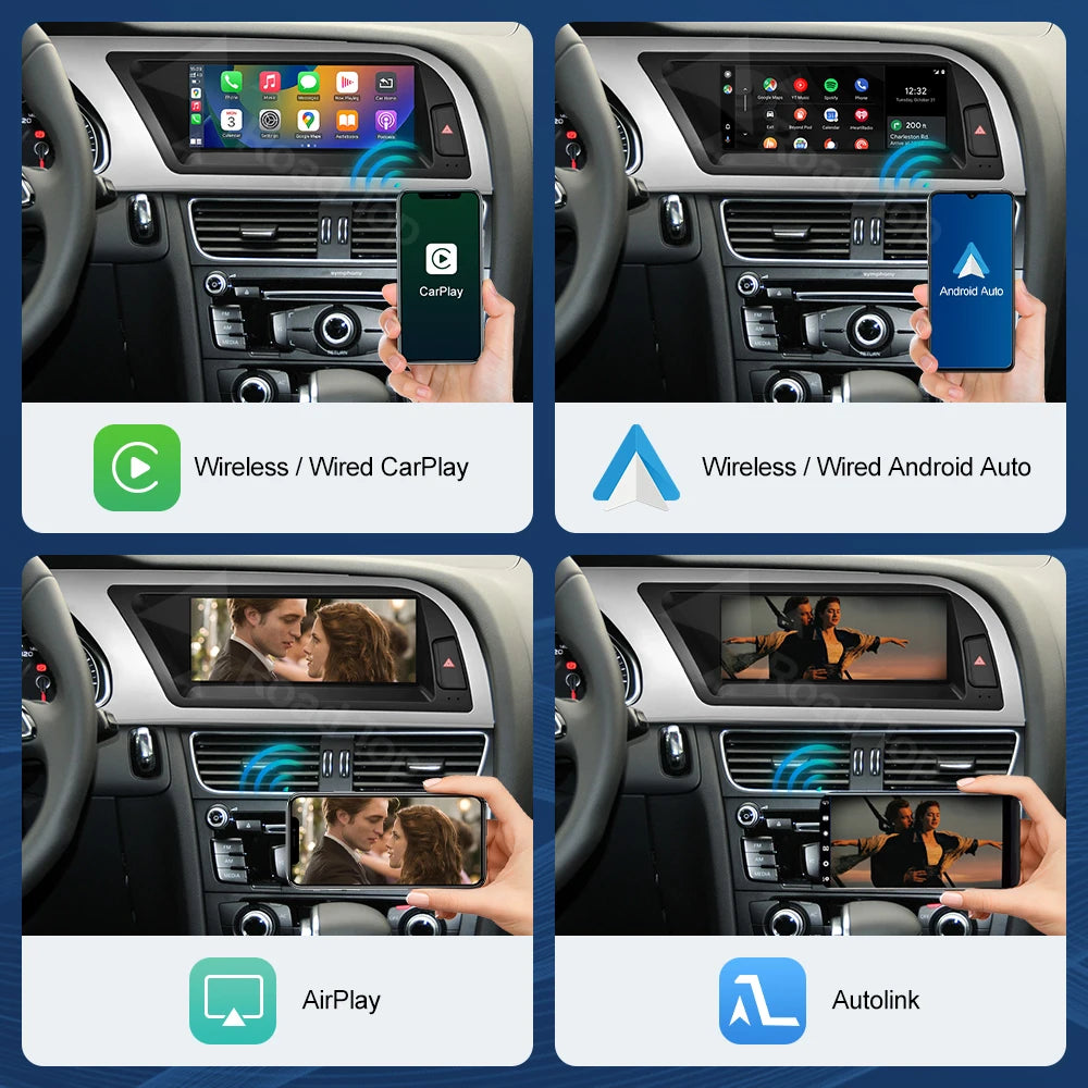 8.9 Inch 12.3"" Multimedia Display Touch Screen For Audi A4 S4 2009-2015 Airplay Miracast Function Wireless Carplay Android Auto
