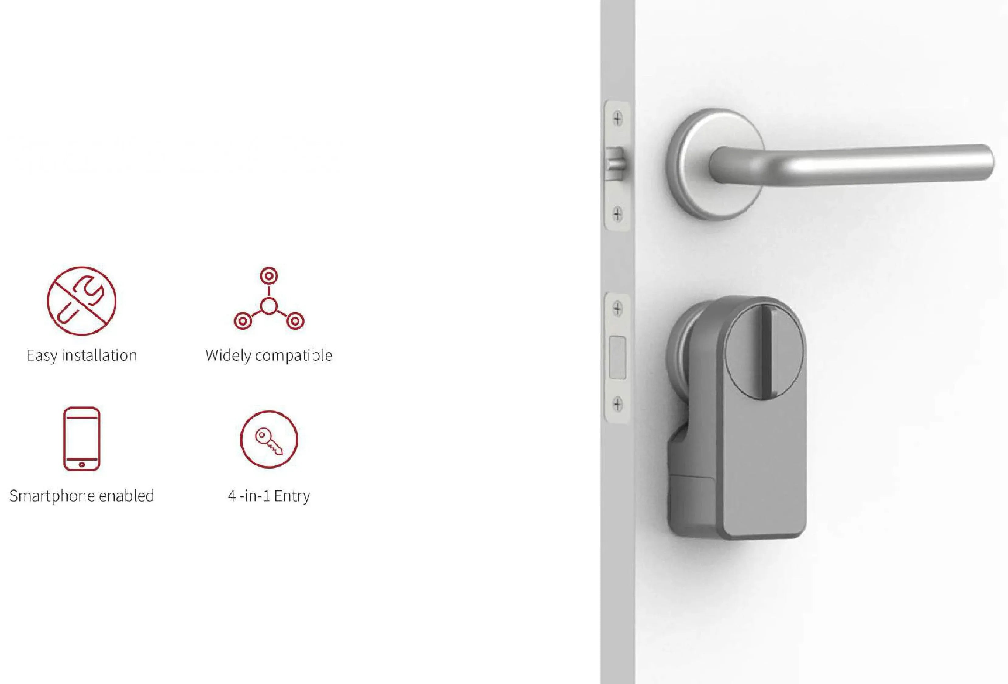 CDOK A1Pro Tuya Bluetooth smart lock is installed on the traditional door lock manual knob to achieve smart unlocking