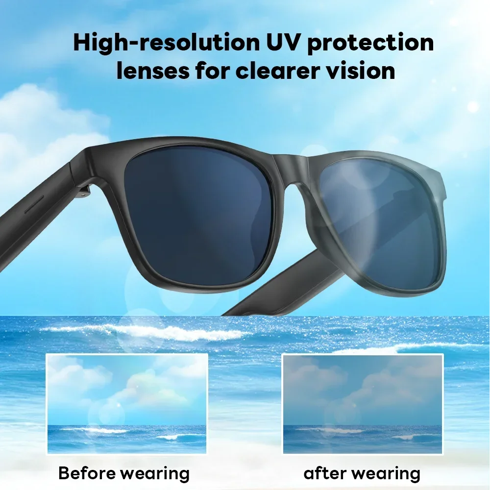 Lenovo AI Smart Glasses 8K 1600MP Touch Control Photo Recording Voice Assistant Translator Music Wireless Bluetooth Sunglasses