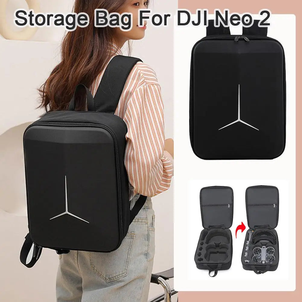 Hard-Shell Backpack for Dji Neo 2 Motion Fly More Combo Drone Shockproof Protective Case Portable Storage Bag for Dji Neo 2