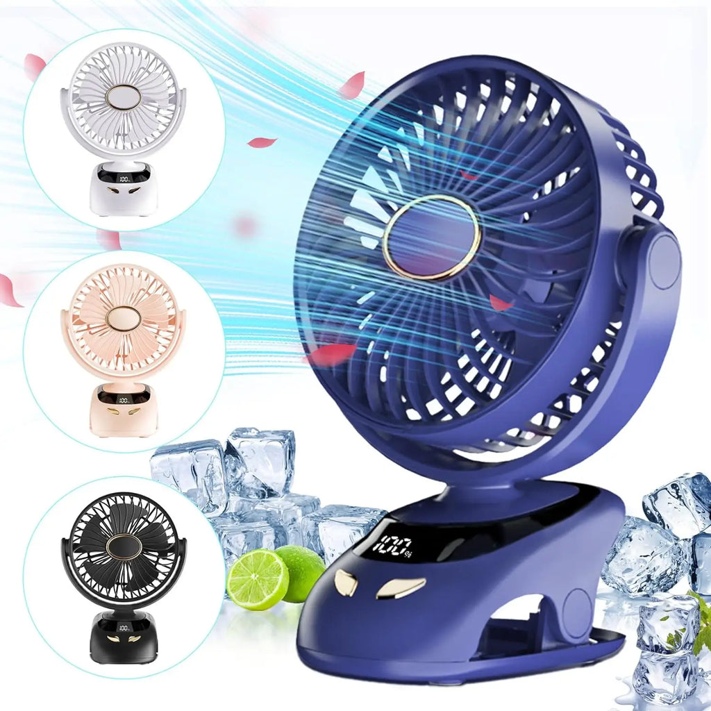 Small Desk Clip On Fan, Portable Personal USB Clip Fan For Home Office Travel Bed Stroller Camping Outdoor Golf Cart Fan