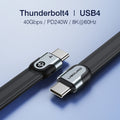 40Gbps Thunderbolt 4 USB C Full Function Cable Flat USB 4 Date Cable 0.15m 1m 8K PD 240W Cord for Thunderbolt3 iPhone 15/16 SSD
