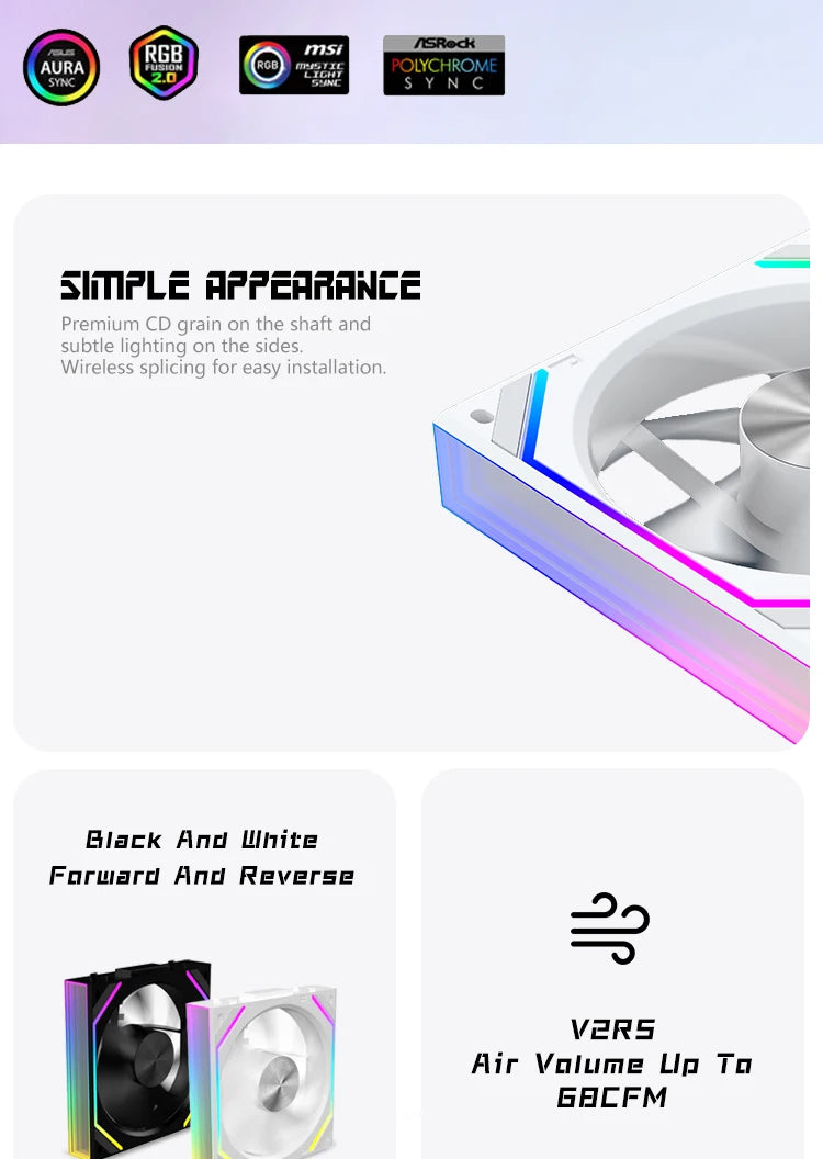 Jungle Leopard Interstellar V2RS 120mm ARGB Modular Wireless Splicing Infinite Mirror Ventilador Fans