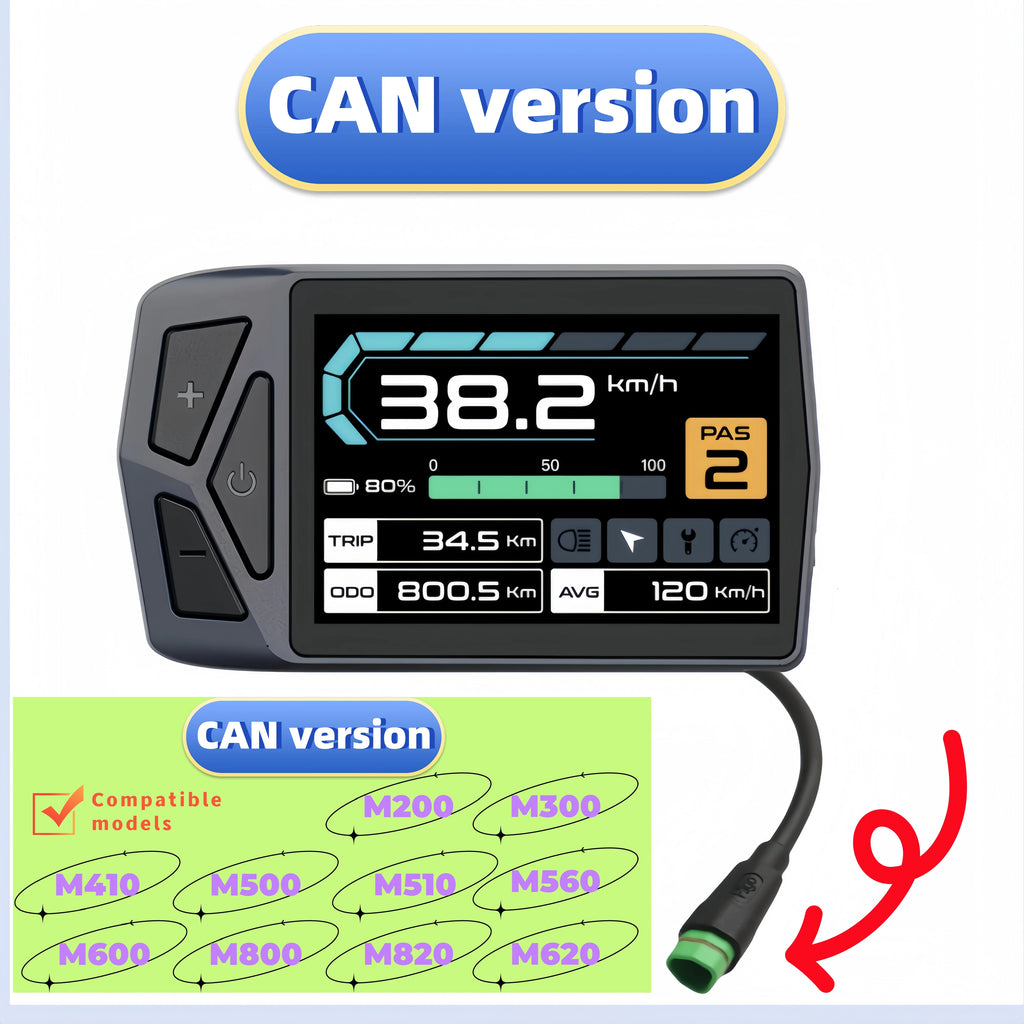 BaFang Electric Assisted Bicycle Color Bluetoth Display EB02 CAN Protocol Mid Motor M510 M600 M820 M800 M200 M300 M620 M500 M410