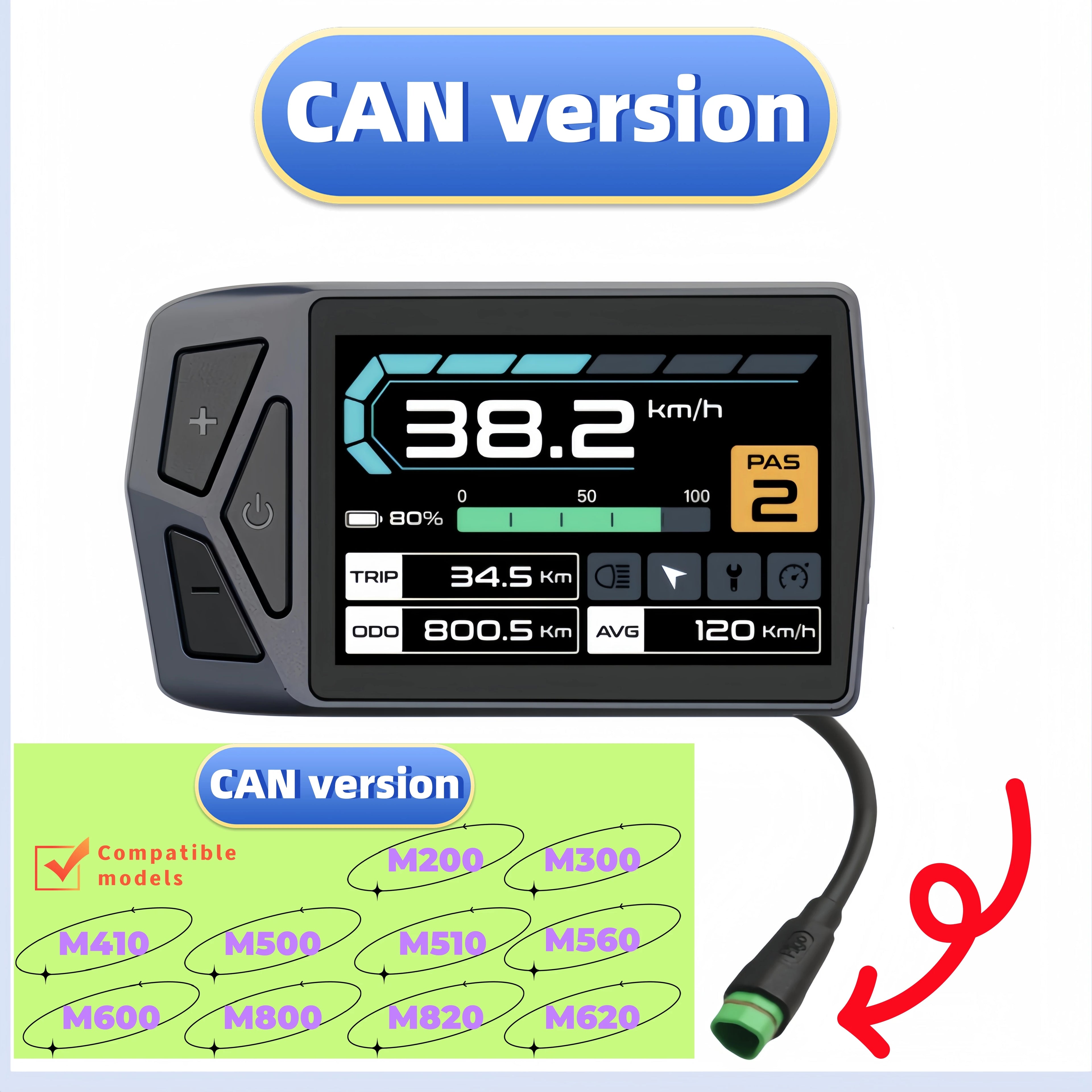 BaFang Electric Assisted Bicycle Color Bluetoth Display EB02 CAN Protocol Mid Motor M510 M600 M820 M800 M200 M300 M620 M500 M410