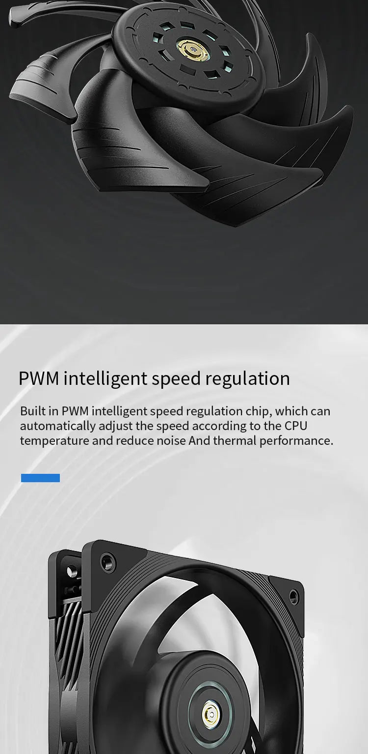 TEUCER T30 12cm Case Fan High Speed Large Air Volume PWM 2150RPM Computer Case Cooling System Fan 120mm SFDB PC Gamer CPU Cooler