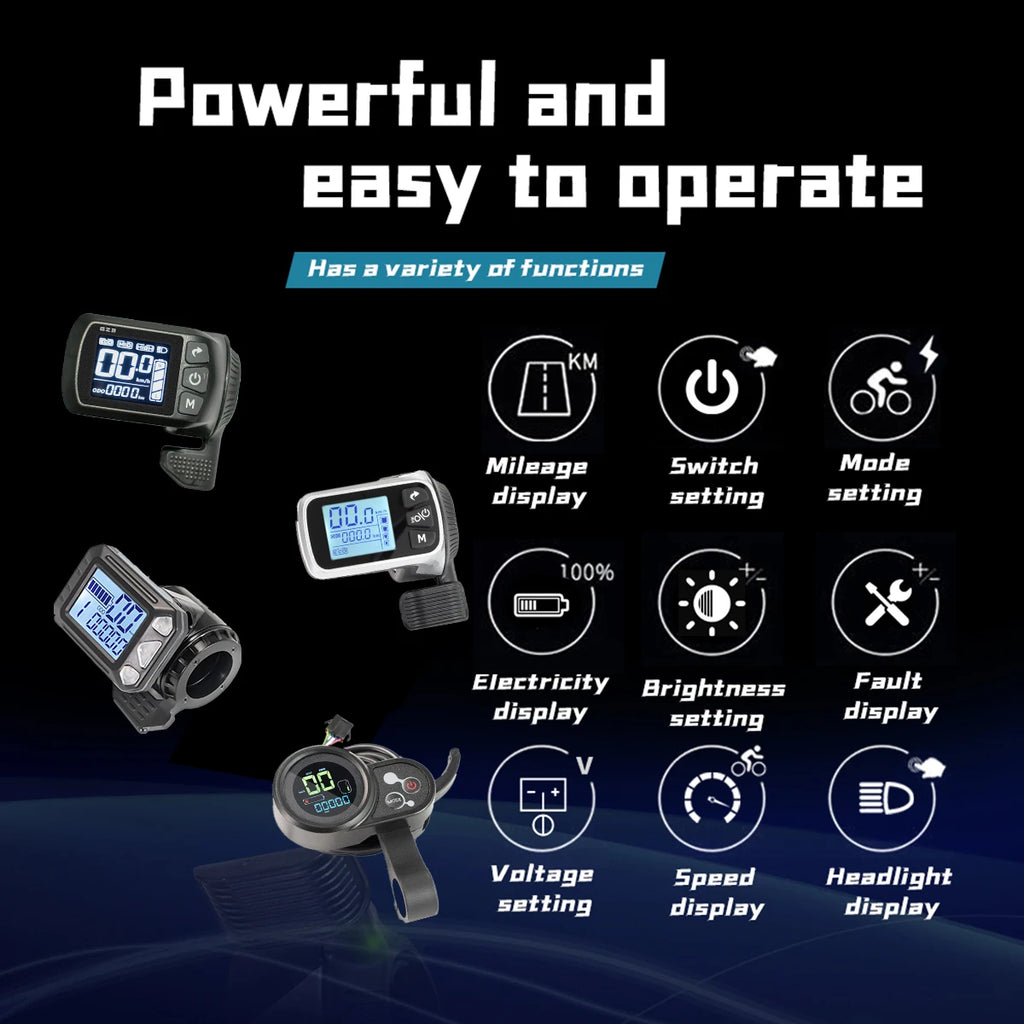 Electric Bike Kits Brushless Controller 36V 48V 350W Electric Bicycle LCD Display E-Scooter E-Car Accessories 124DX GZ3 S5 S887