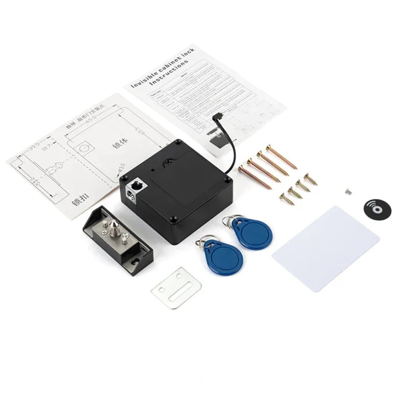 Smart Drawer Electronic RFID Door Lock Hidden DIY Wooden Cabinet Door Locks 13.56MHz RFID Tag IC Card New Easy To Install