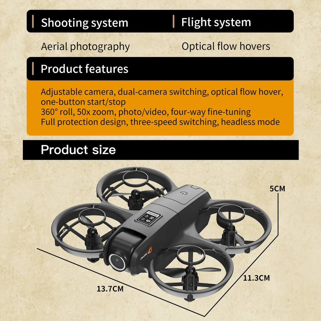YL3 Mini Drone 8k Camera 180° ESC Optical Flow Positioning WIFI Aerial Photography Remote Control Aircraft G-safe Drone Toy Gif