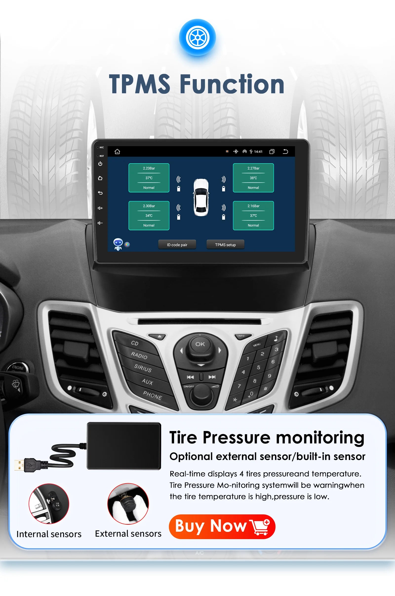 For Ford Fiesta Mk7 2009-2017 Wireless CarPlay for Apple Android Auto Car Radio GPS RDS WiFi 4G 8Core Multimedia Stereo 2din SWC