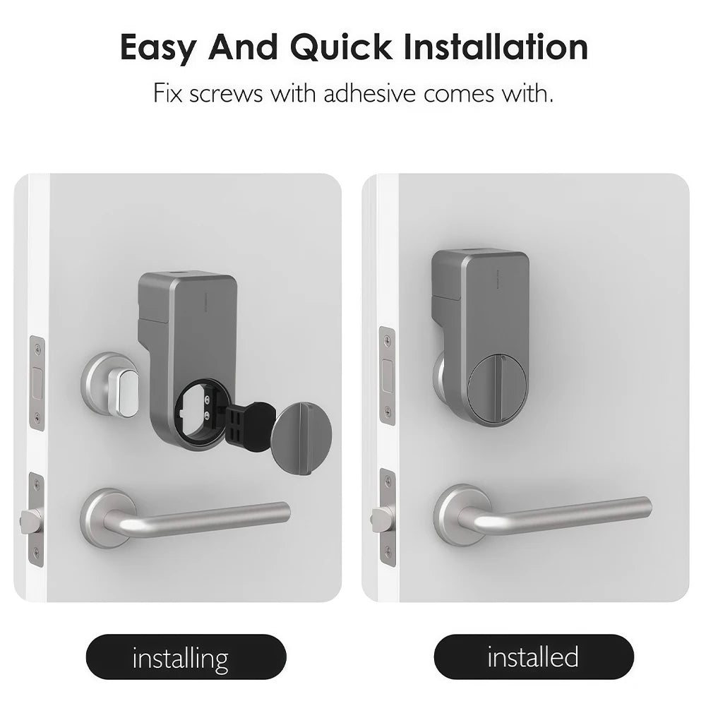 CDOK A1Pro Tuya Bluetooth smart lock is installed on the traditional door lock manual knob to achieve smart unlocking