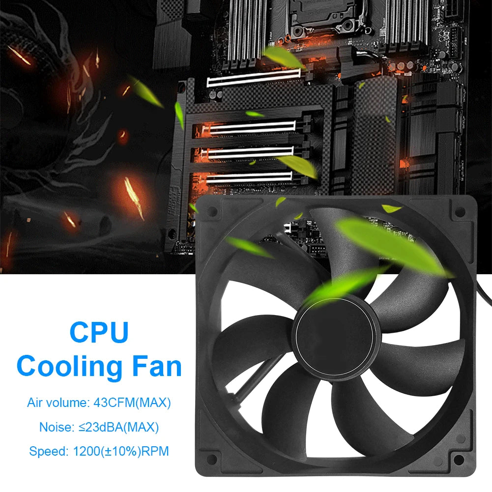 120mm 4 Pin PC Computer Case Cooling CPU Cooler Fan DC 12V Quiet Silent Radiator Heatsink